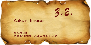 Zakar Emese névjegykártya